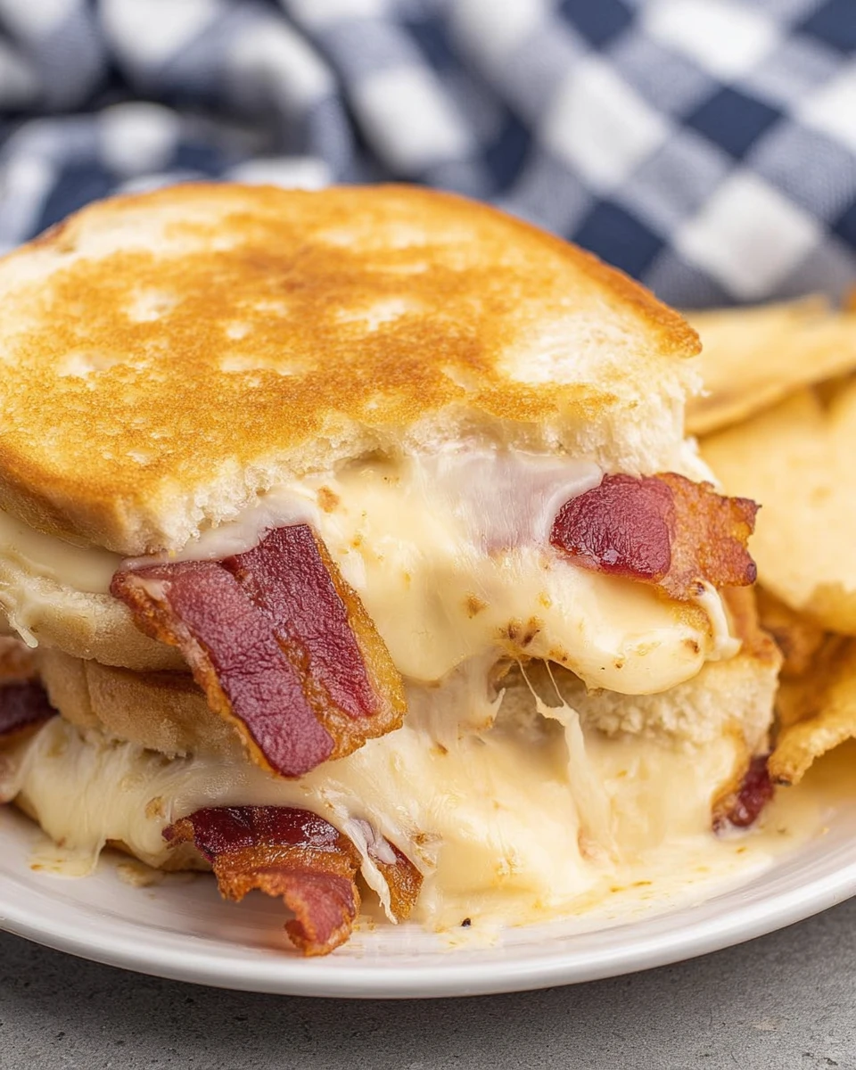 Bagel Grilled Cheese With Bacon 6 Bagel Grilled Cheese With Bacon