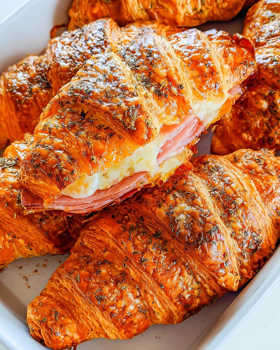 Baked Ham And Cheese Croissants