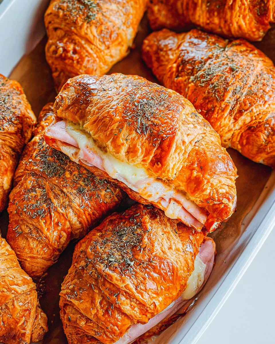 Baked Ham And Cheese Croissants