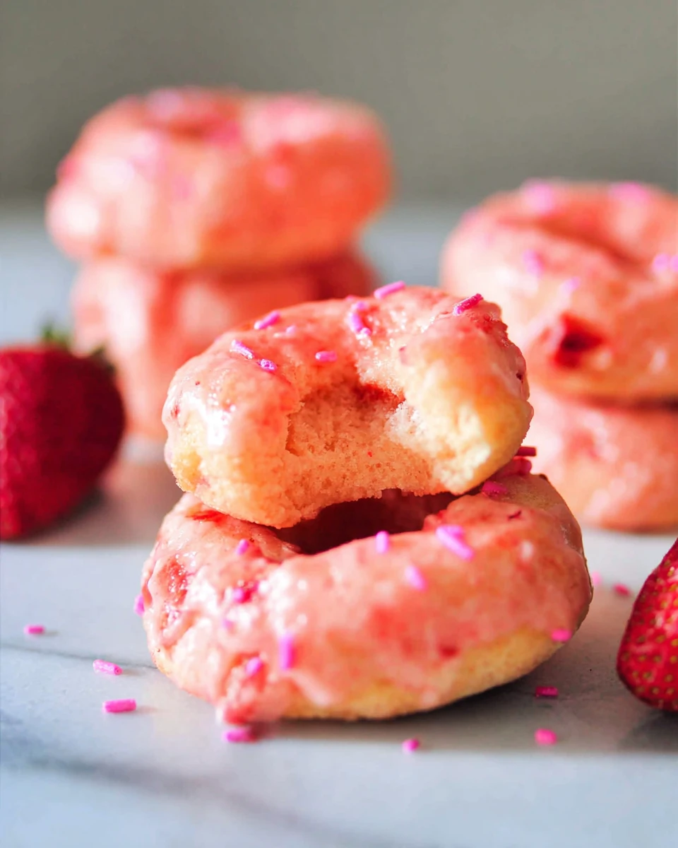 Baked Strawberry Donuts 5 Baked Strawberry Donuts