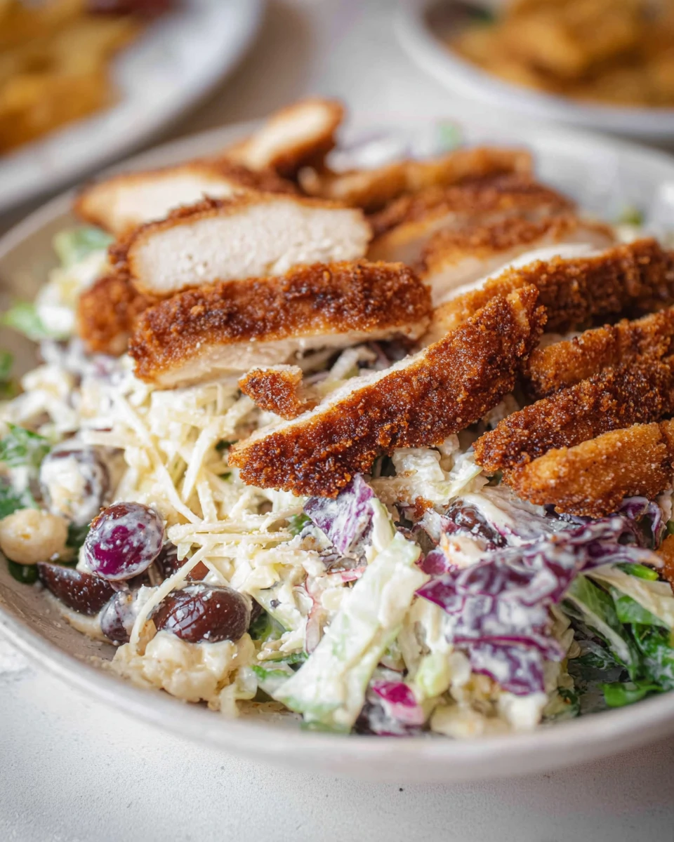 Caesar Slaw With Crispy Chicken