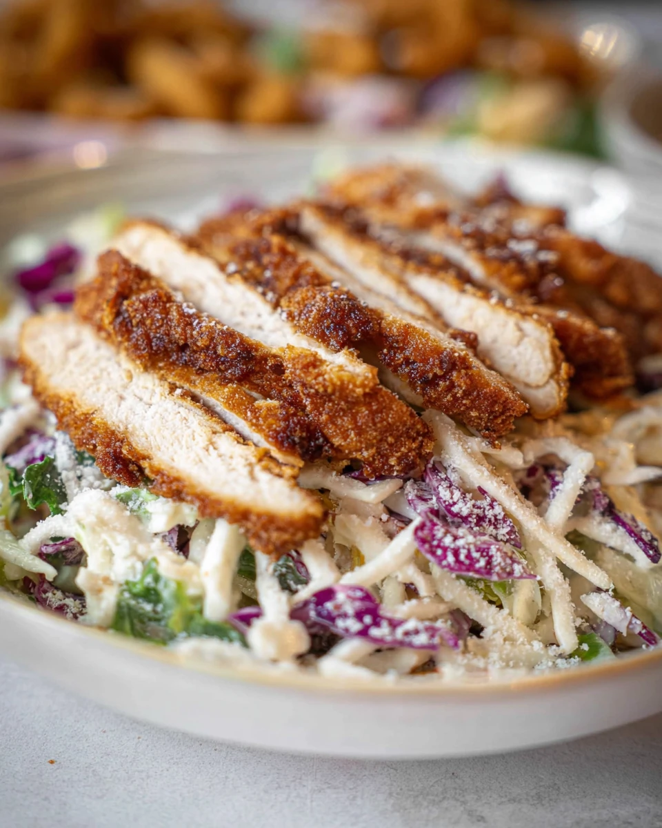 Caesar Slaw With Crispy Chicken