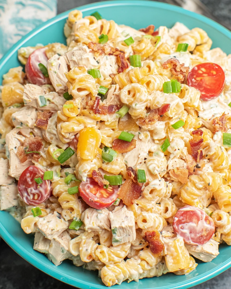 Chicken Bacon Ranch Pasta Salad