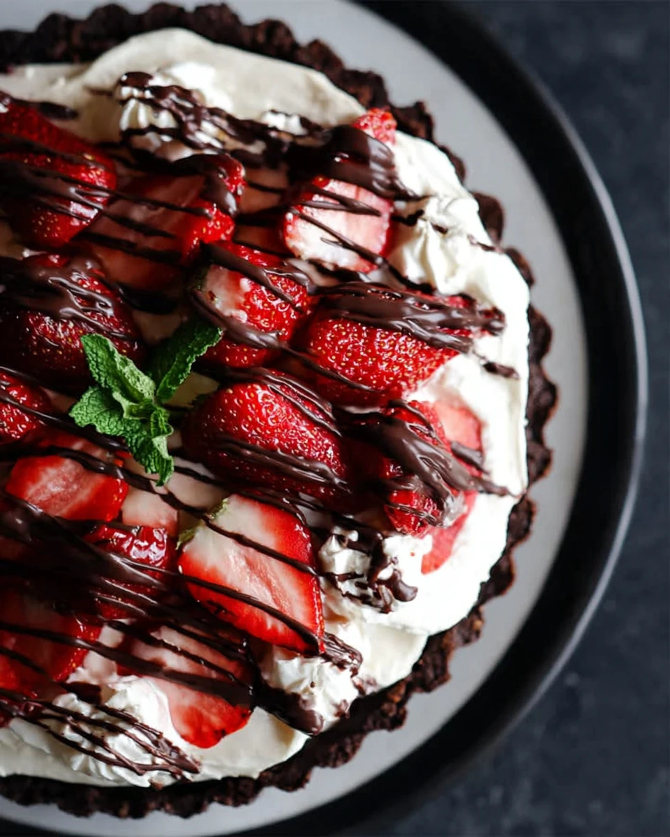 Chocolate Covered Strawberry Ice Cream Tart
