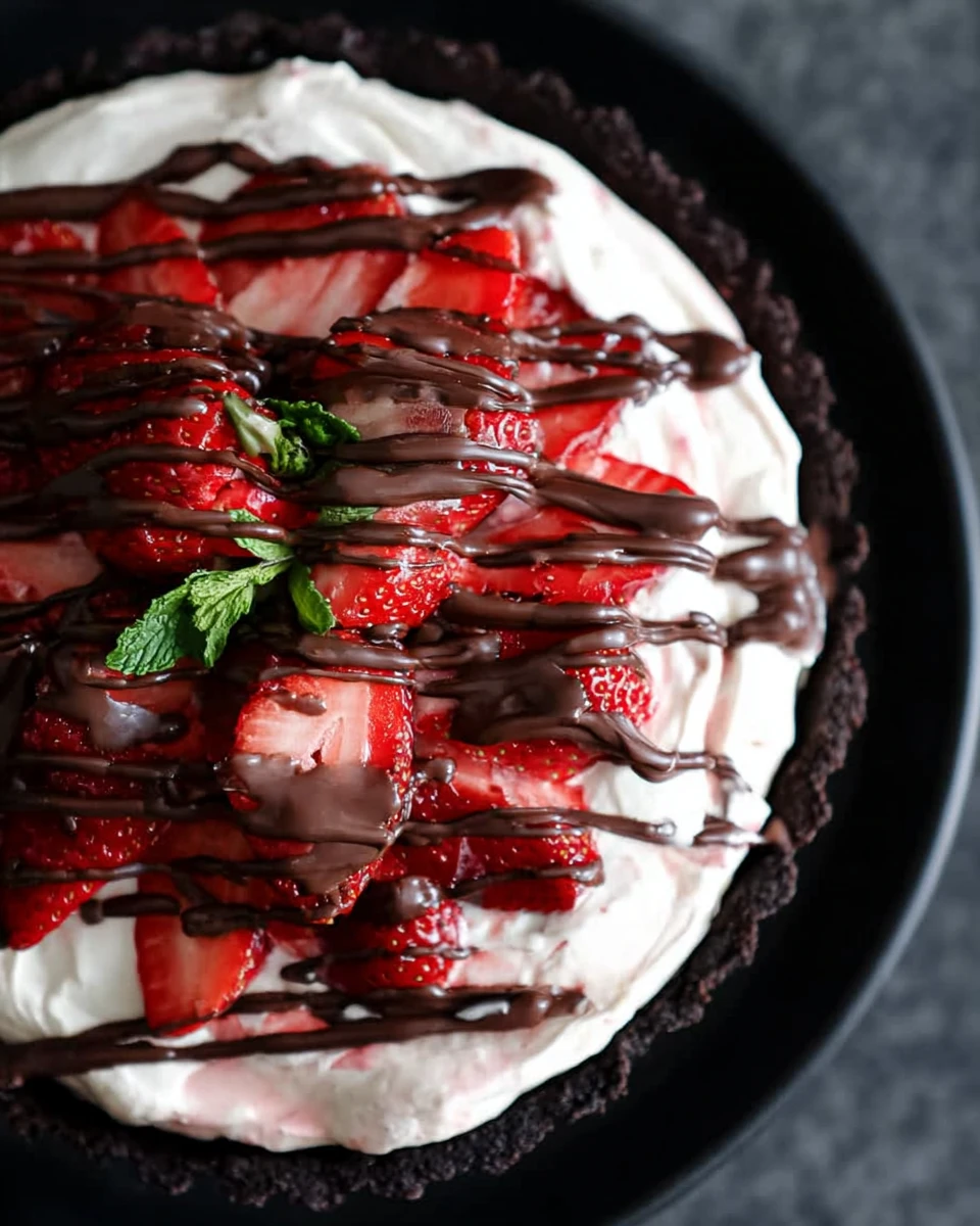 Chocolate Covered Strawberry Ice Cream Tart