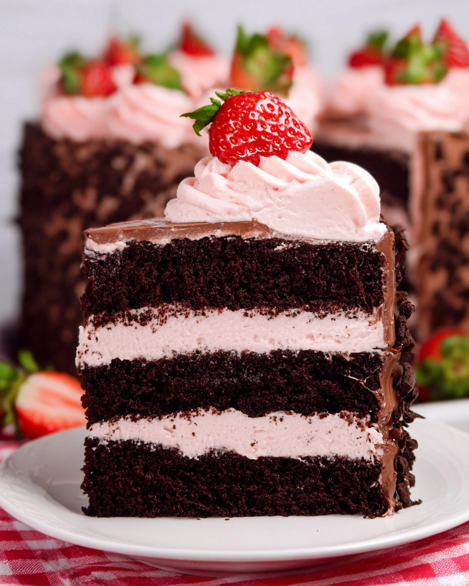 Chocolate Kahlua Cake With Strawberry Buttercream Frosting