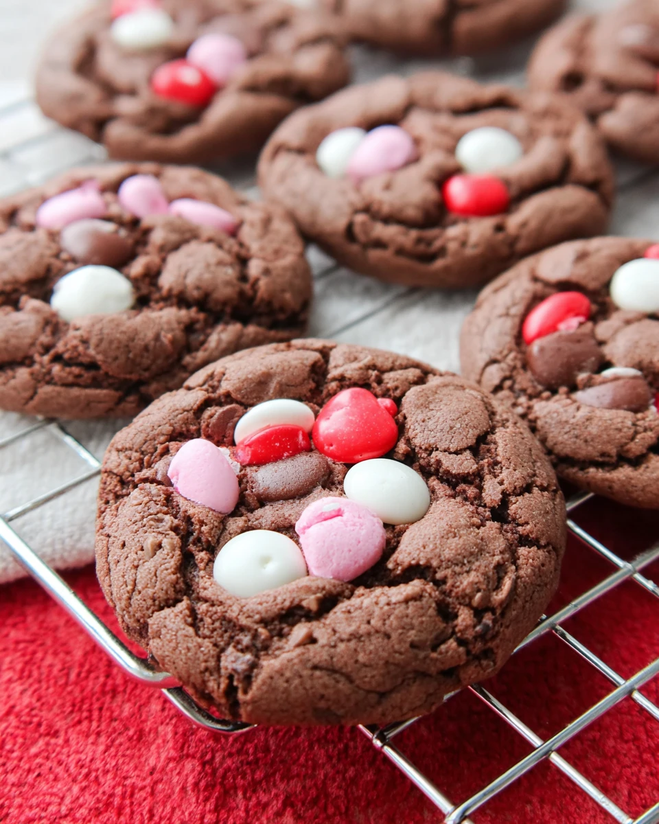 Chocolate Valentine Cake Mix Cookies