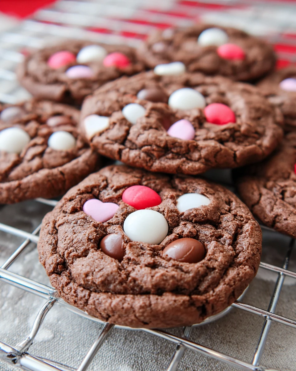 Chocolate Valentine Cake Mix Cookies