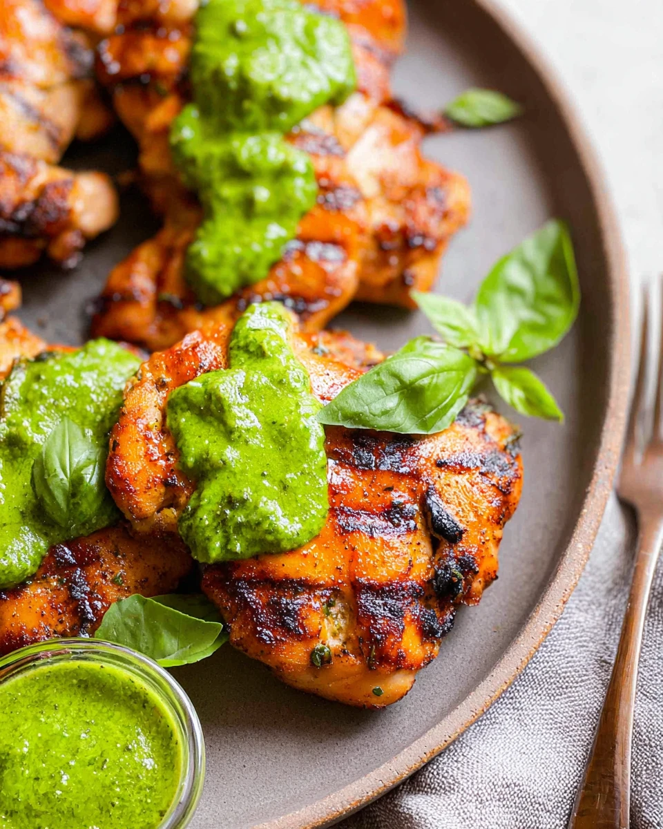 Grilled Chicken With Basil Dressing