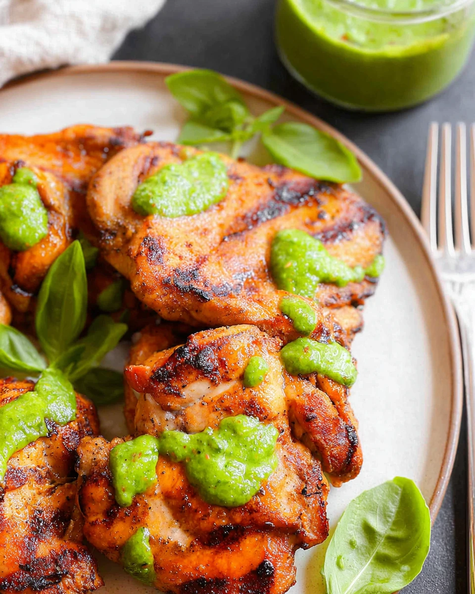 Grilled Chicken With Basil Dressing