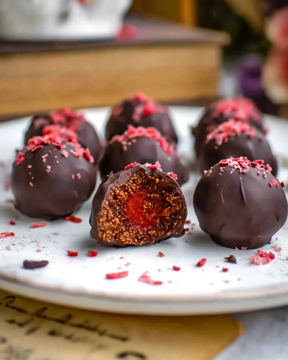 Healthy Chocolate Covered Strawberry Truffles