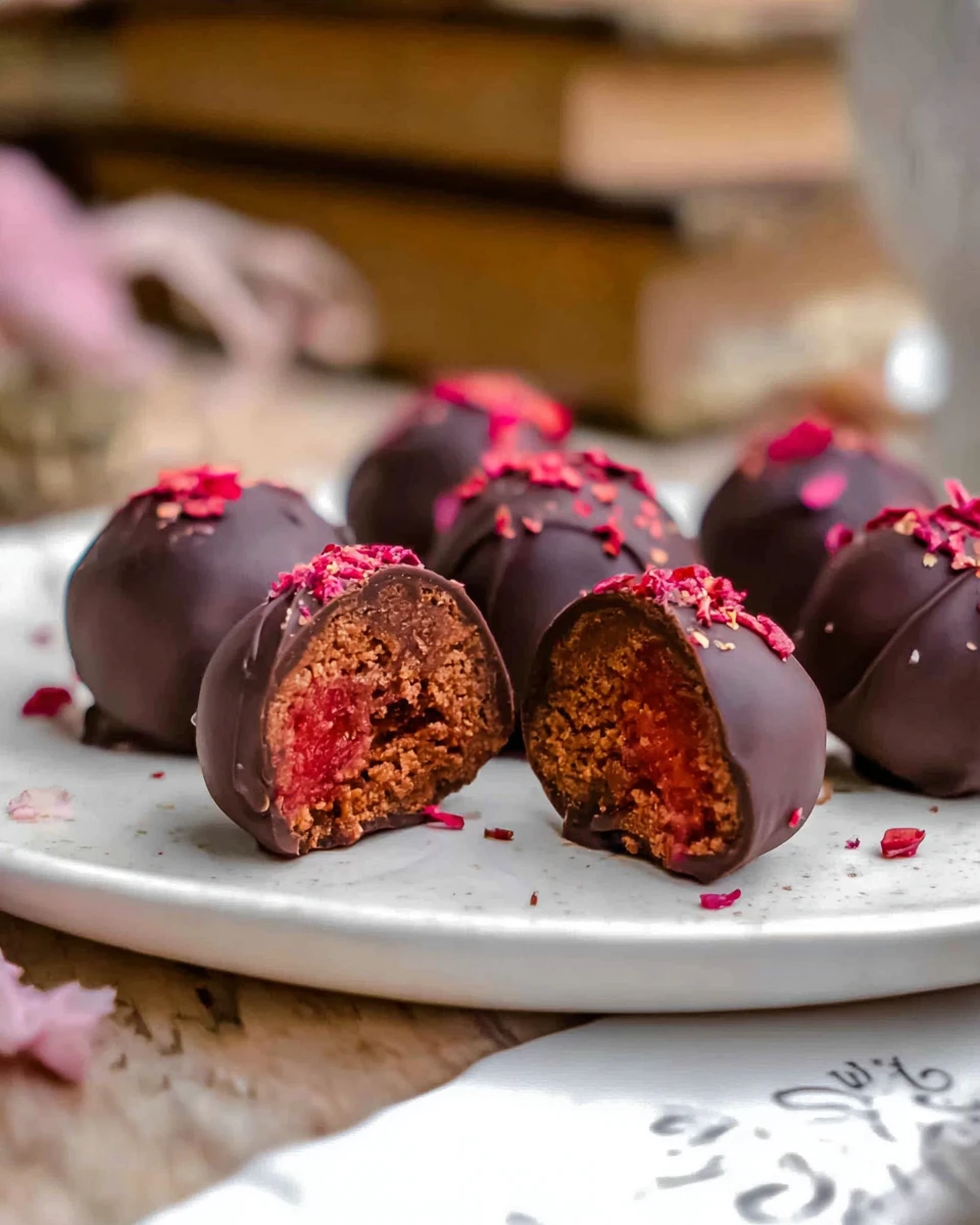Healthy Chocolate Covered Strawberry Truffles