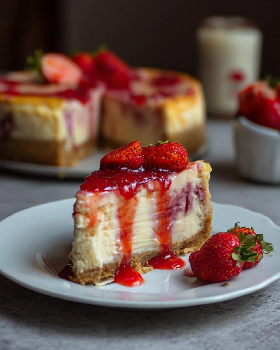 Strawberry Swirl Cheesecake