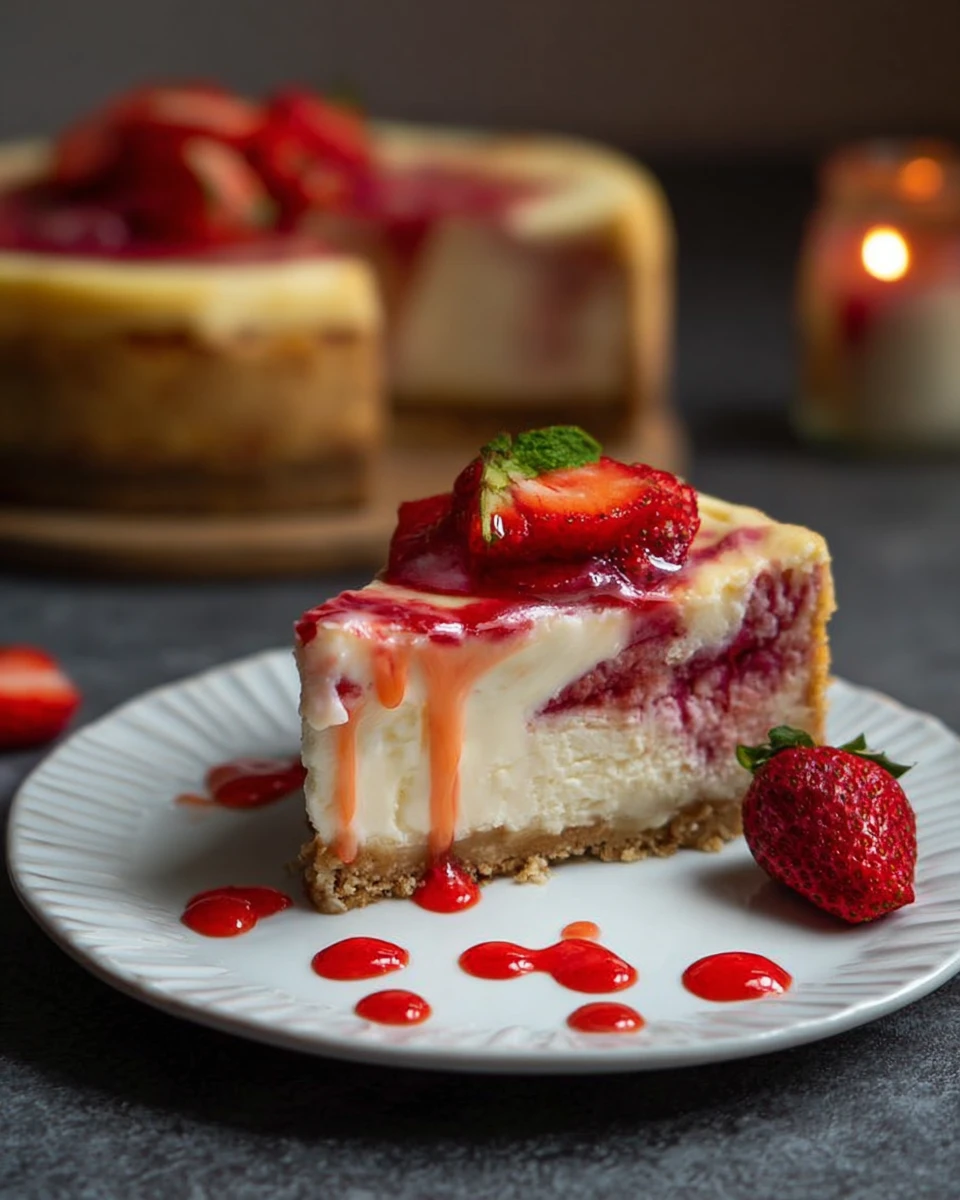 Strawberry Swirl Cheesecake