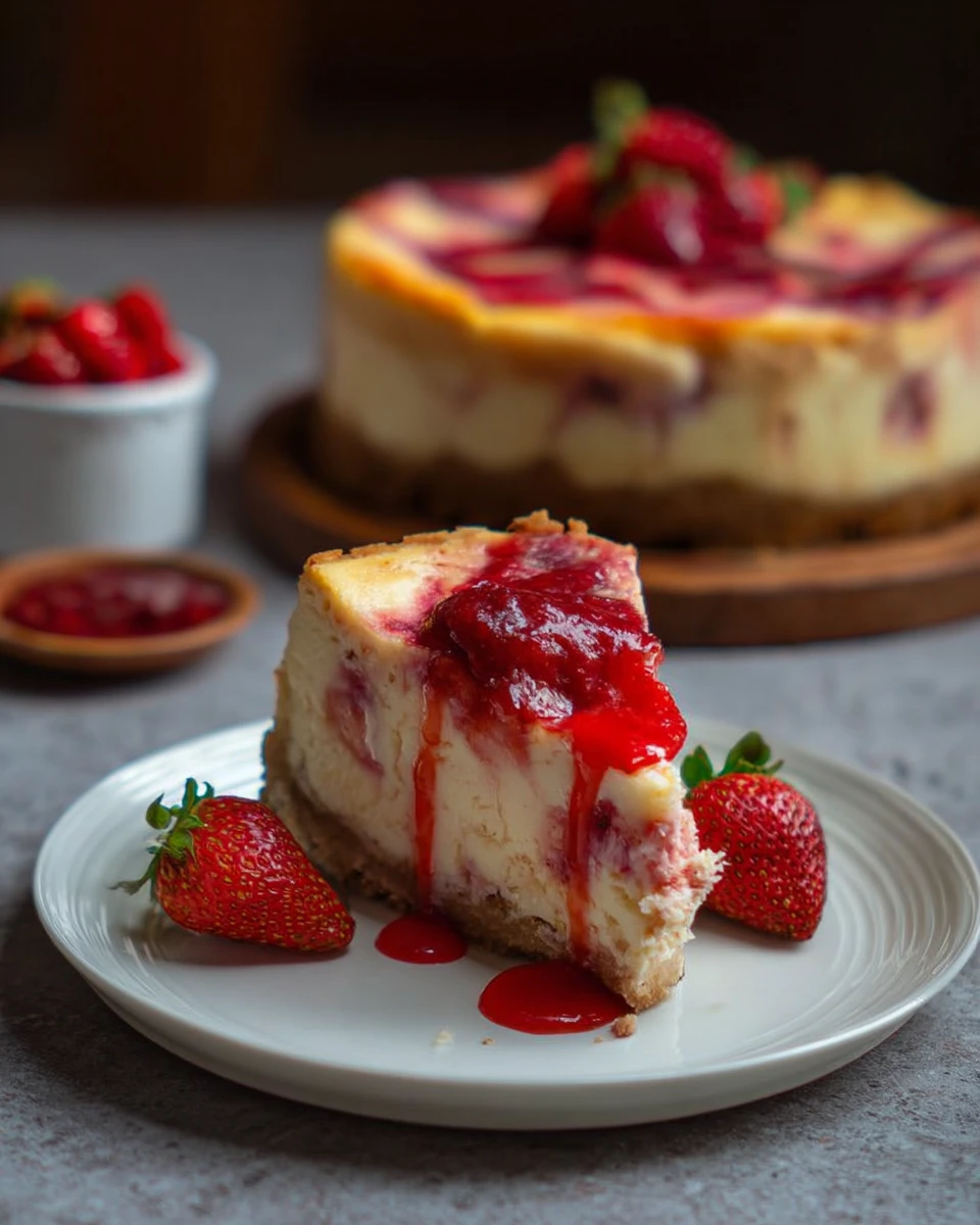 Strawberry Swirl Cheesecake