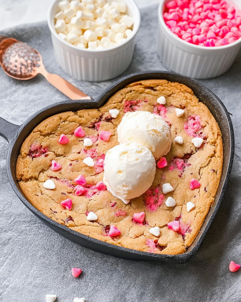 Valentine’s Day Heart Skillet Cookie 5 Valentine’s Day Heart Skillet Cookie