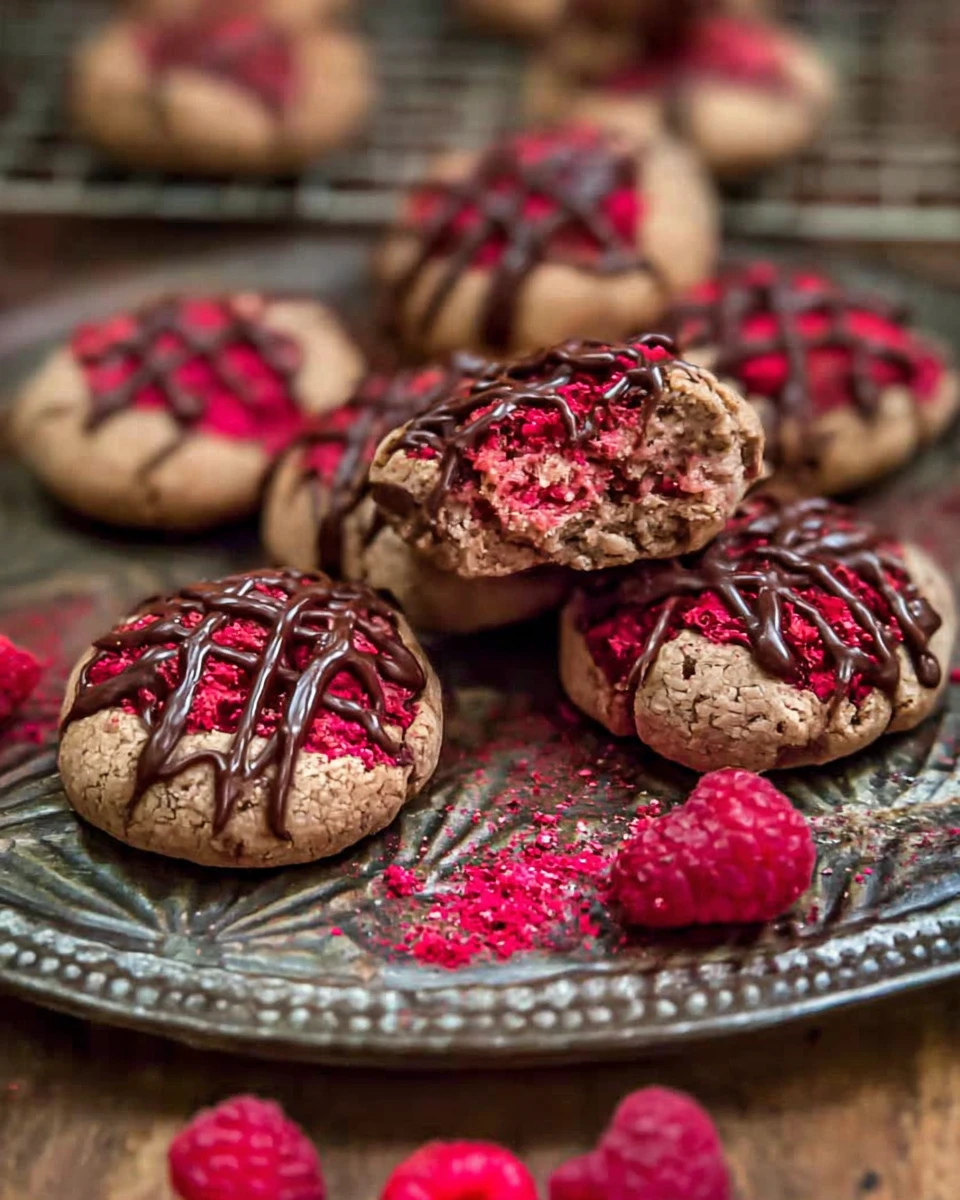Vegan Chocolate Raspberry Cream Cookies