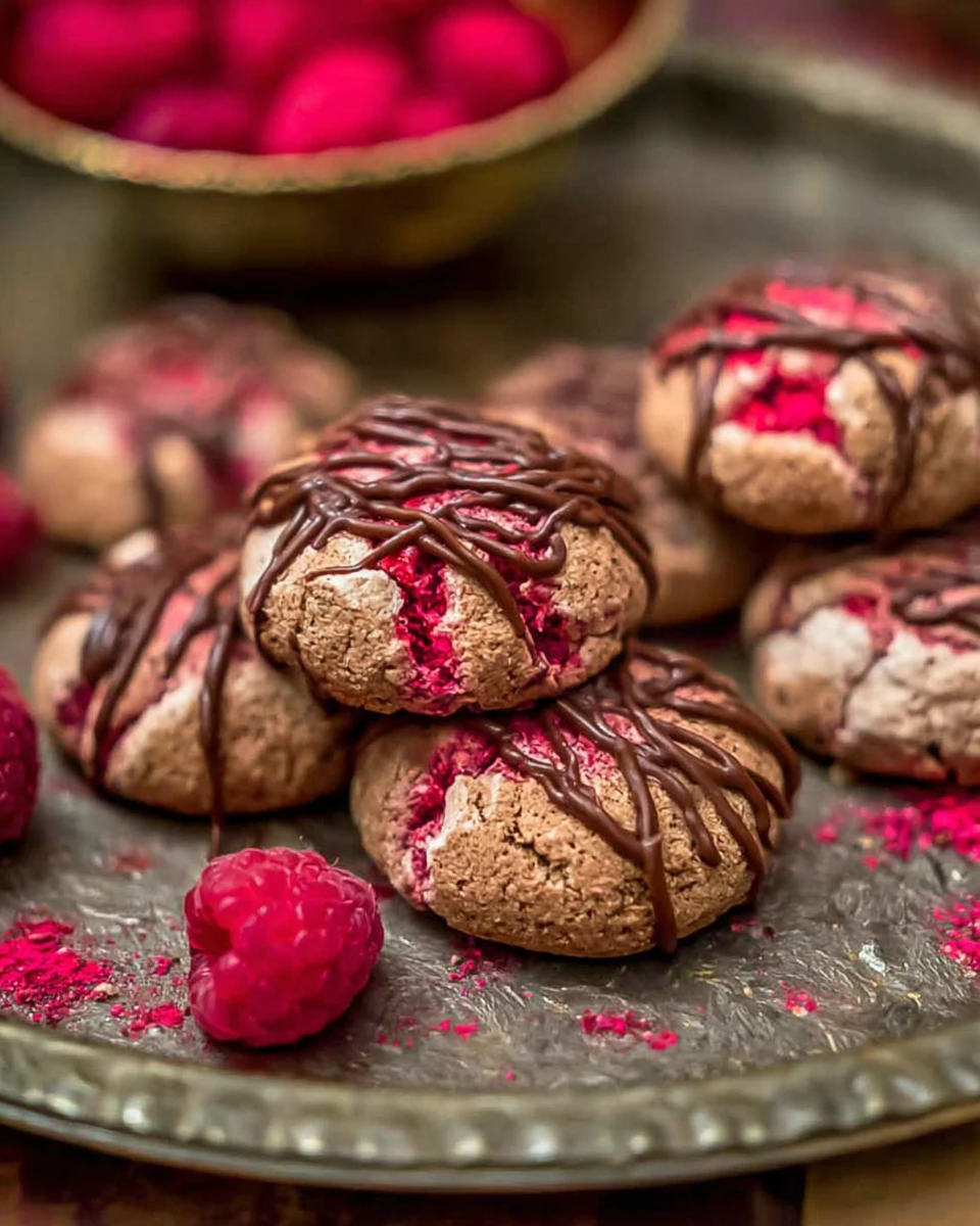 Vegan Chocolate Raspberry Cream Cookies