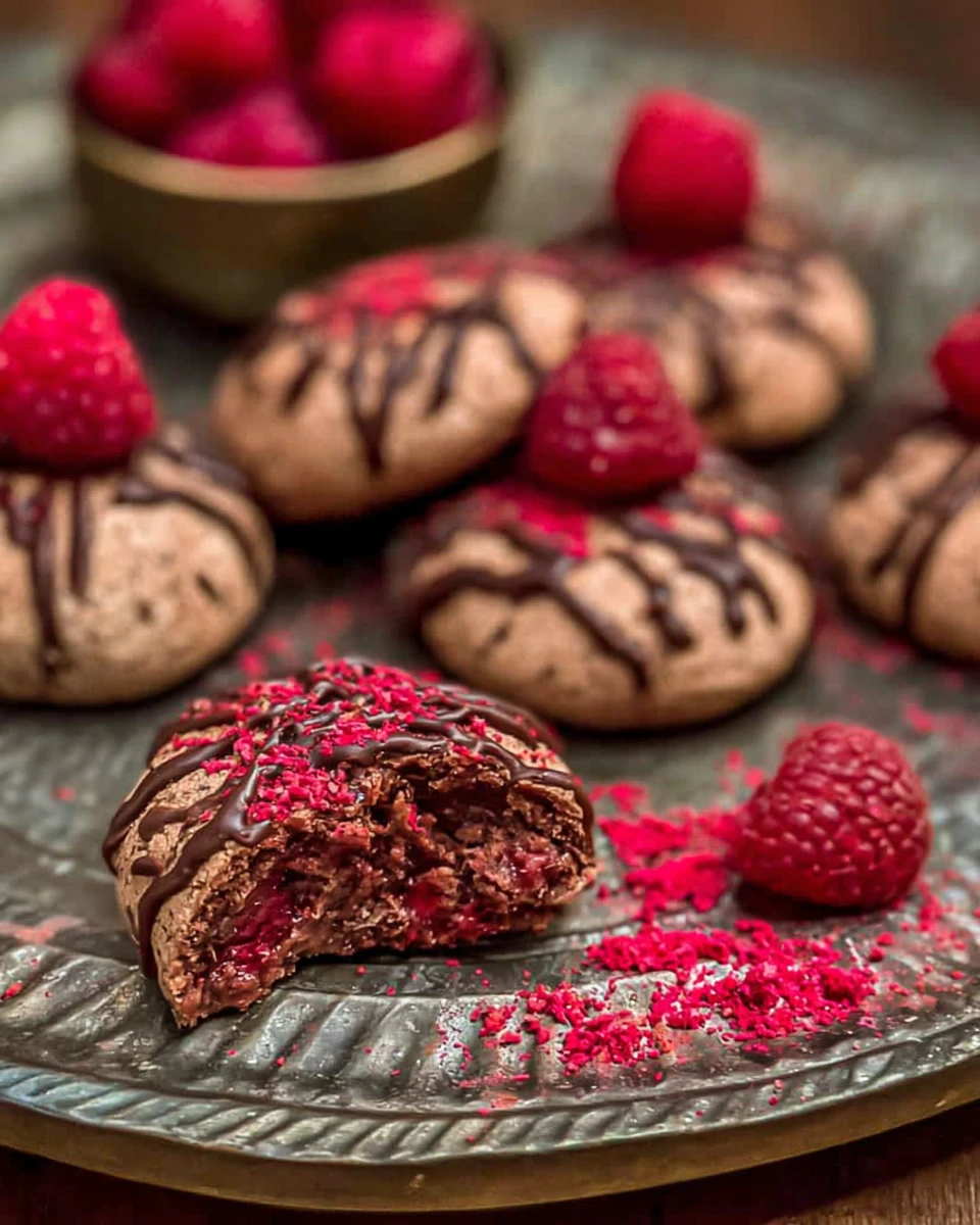 Vegan Chocolate Raspberry Cream Cookies