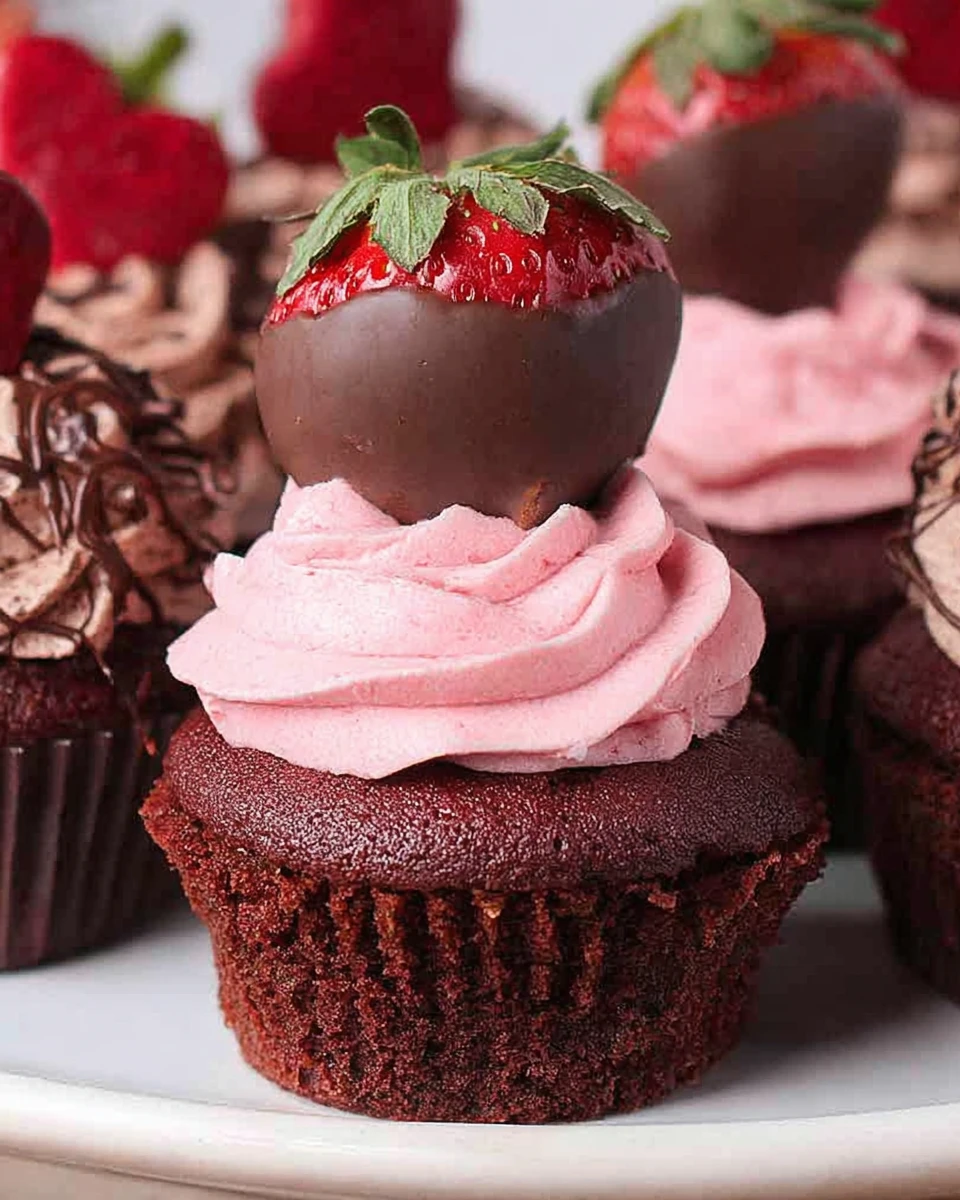 Vegan Valentine’s Cupcakes (Chocolate Strawberry) 5 Vegan Valentine’s Cupcakes (Chocolate Strawberry)
