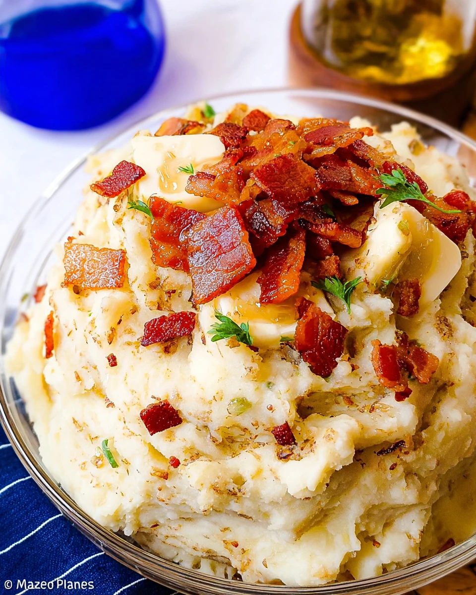 Bacon, Onion And Horseradish Mashed Potatoes