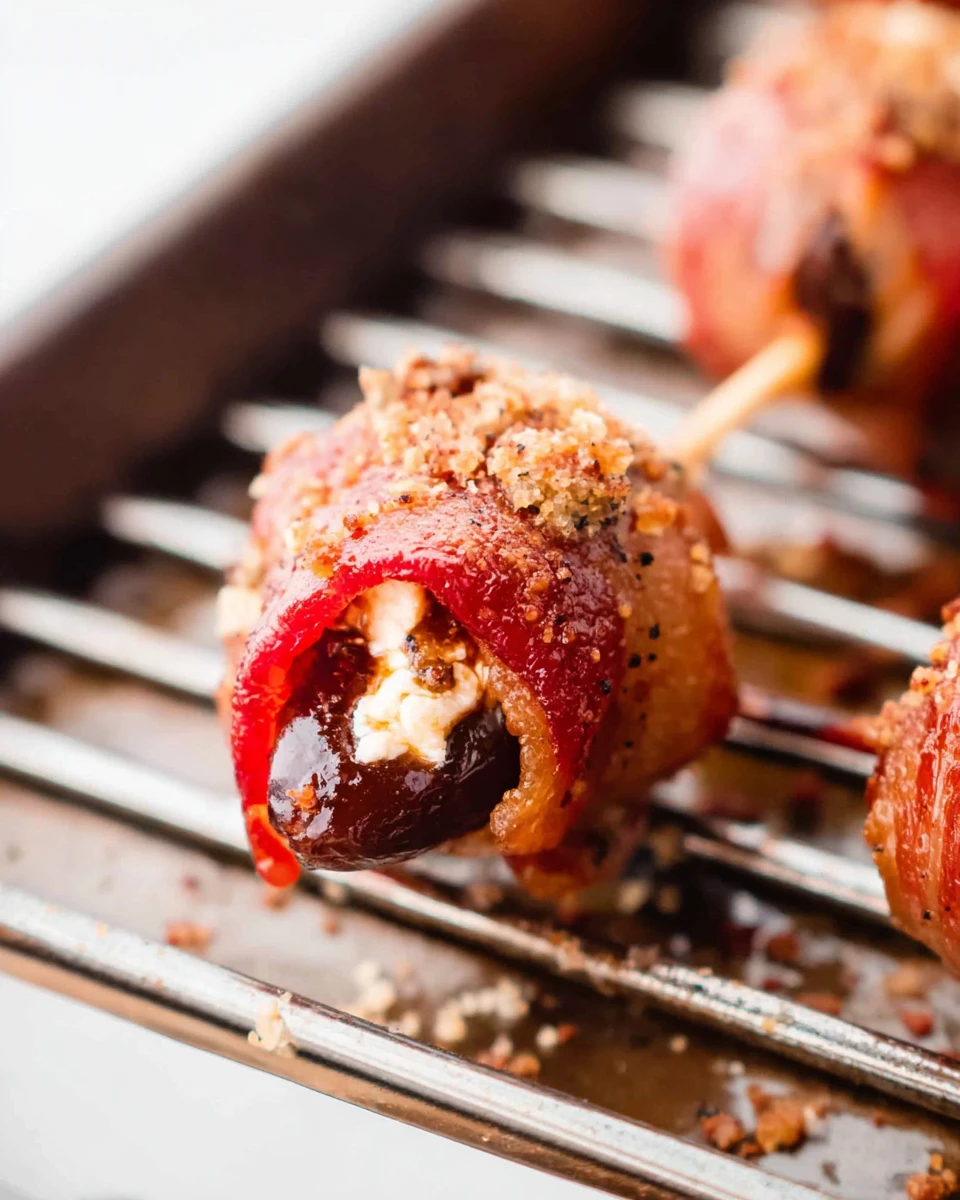 Bacon Wrapped Dates With Goat Cheese