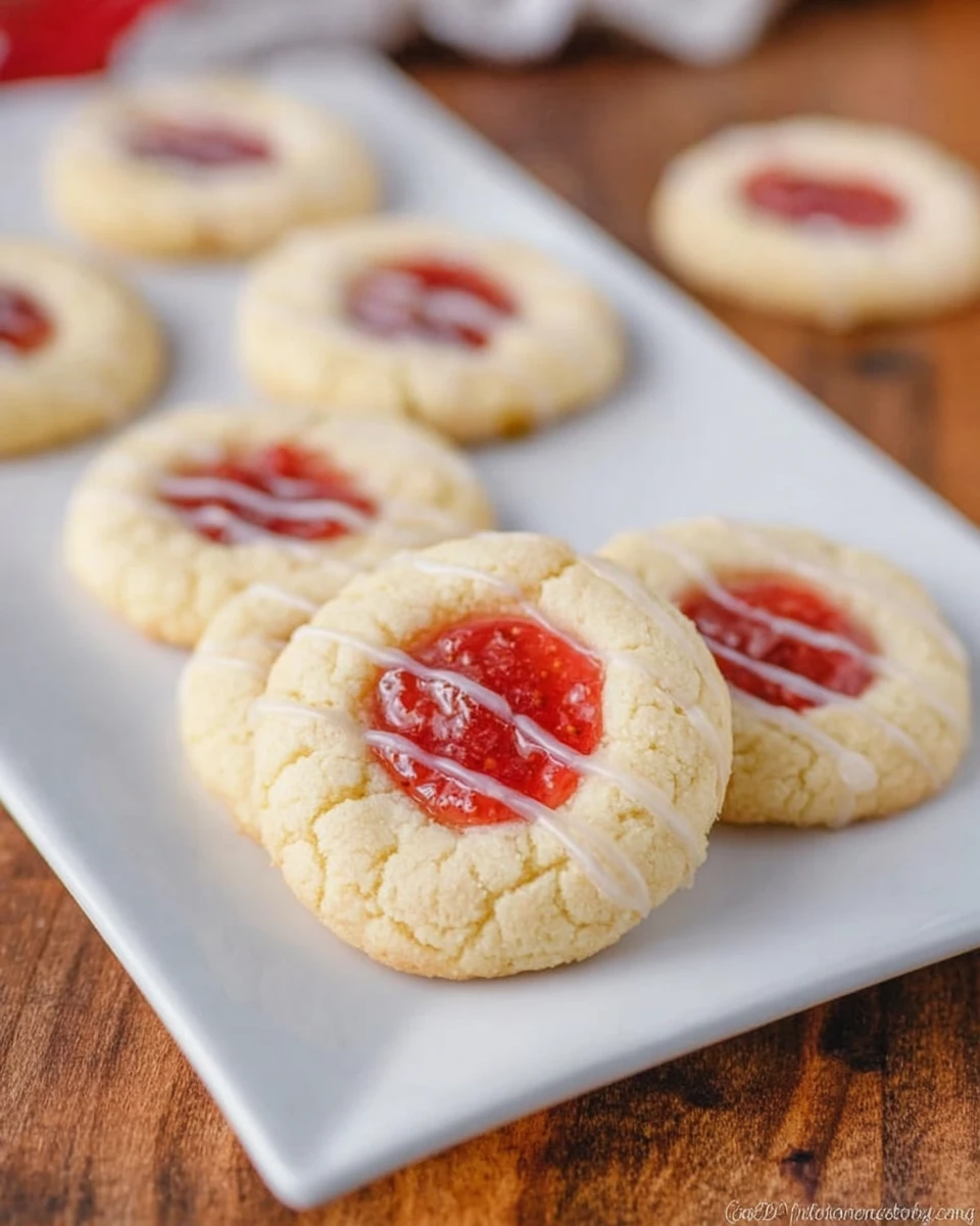 Strawberry Thumbprint Cookies