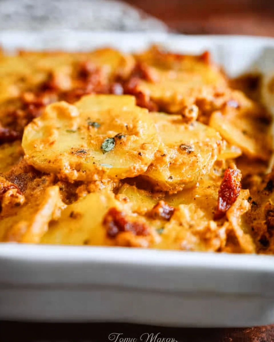 Sun Dried Tomato Pesto Cheesy Potatoes