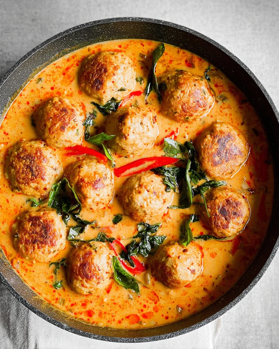 Thai Turkey Meatballs In Coconut Curry