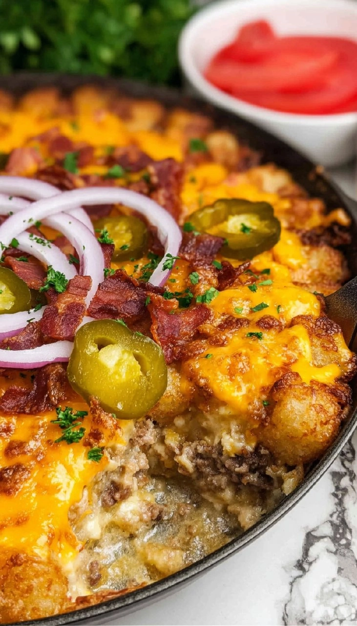 Bacon Cheeseburger Tater Tot Casserole 7 Bacon Cheeseburger Tater Tot Casserole