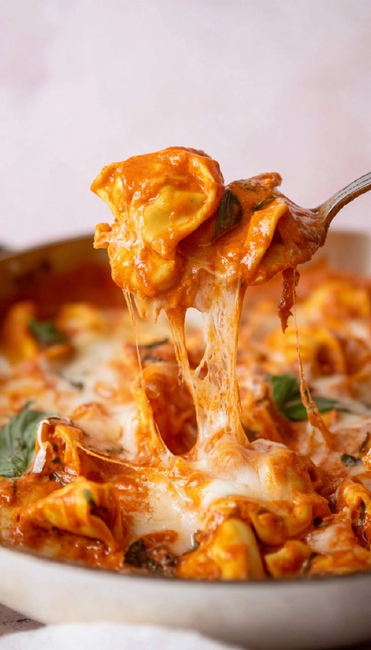 Baked Cheese Tortellini In Vodka Sauce