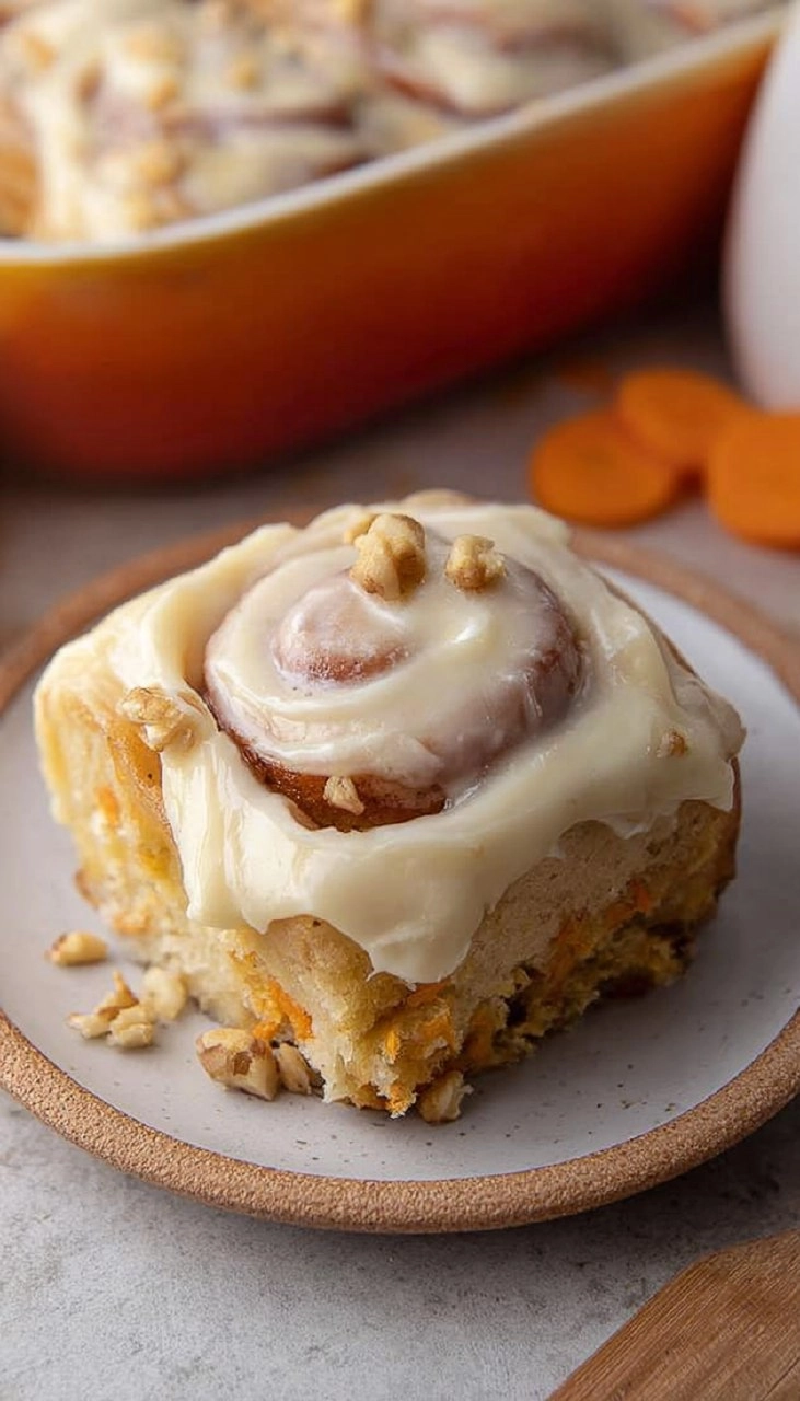 Carrot Cake Cinnamon Rolls With Brown Butter Cream Cheese Frosting