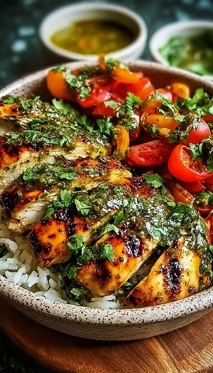 Chimichurri Chicken Bowls With Garlic Sauce