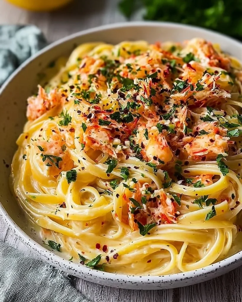 Crab-Linguini-with-White-Wine-Sauce-Recipe