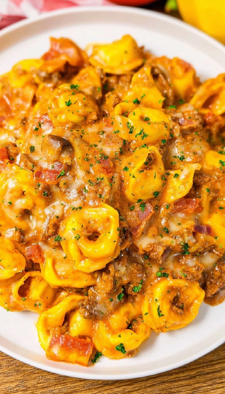 Crockpot Bacon Cheeseburger Tortellini 7 Crockpot Bacon Cheeseburger Tortellini