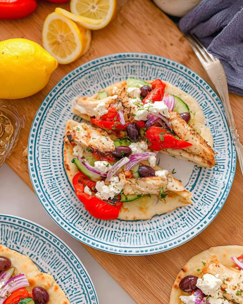 Greek-Chicken-Flatbreads-Recipe