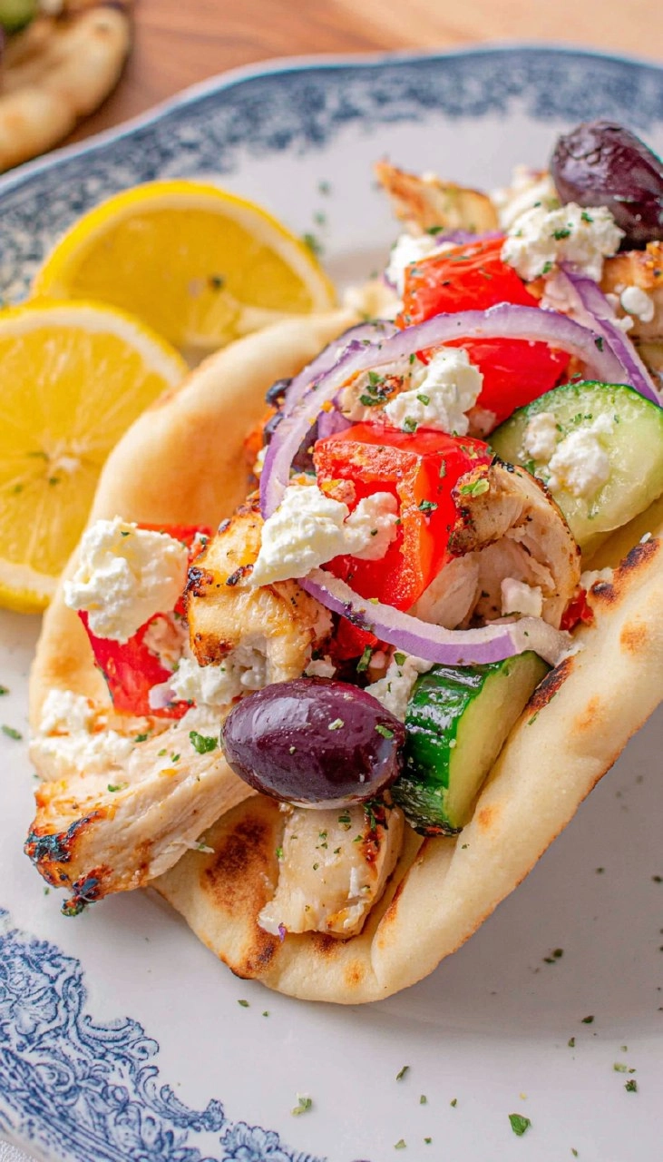 Greek Chicken Flatbreads
