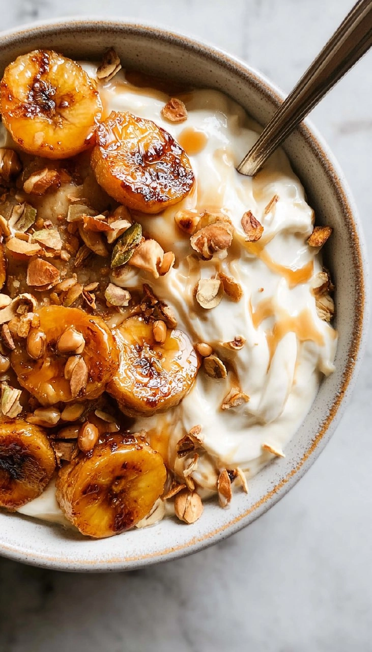 High-Protein Caramelized Banana Yogurt Bowl