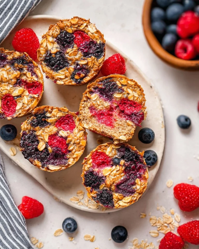 Mixed-Berry-Cottage-Cheese-Baked-Oatmeal-Cups-Recipe