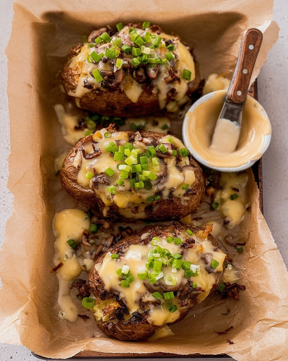 Home 4 Mushroom-Swiss-Cheeseburger-Stuffed-Potatoes-With-Dijonnaise-Recipe