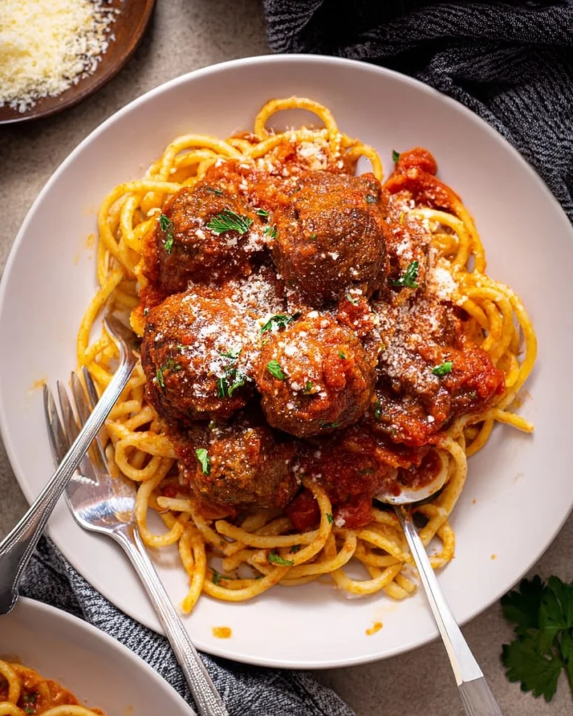 Thursday-Night-Spaghetti-Meatballs-with-Bucatini-Recipe