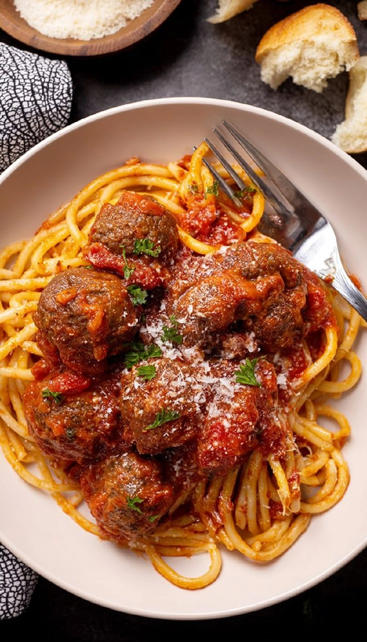 Thursday Night Spaghetti + Meatballs With Bucatini