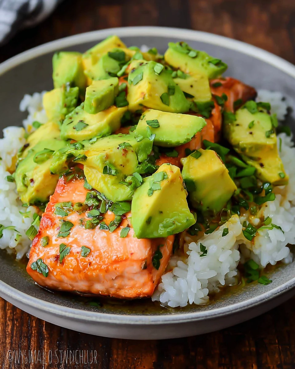 Avocado Salmon Rice Bowl