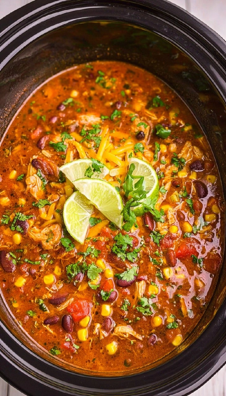 Crockpot Chicken Enchilada Soup