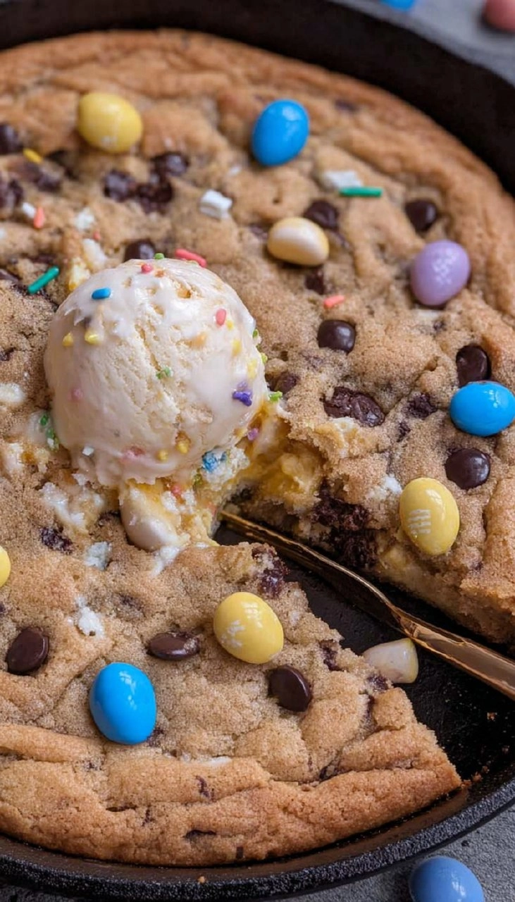 Giant Cadbury Mini Egg Skillet Cookie 7 Giant Cadbury Mini Egg Skillet Cookie