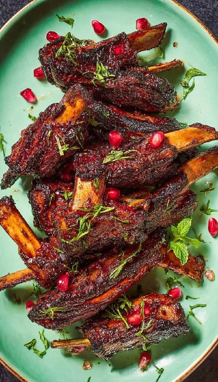 Pomegranate-Glazed Lamb Ribs