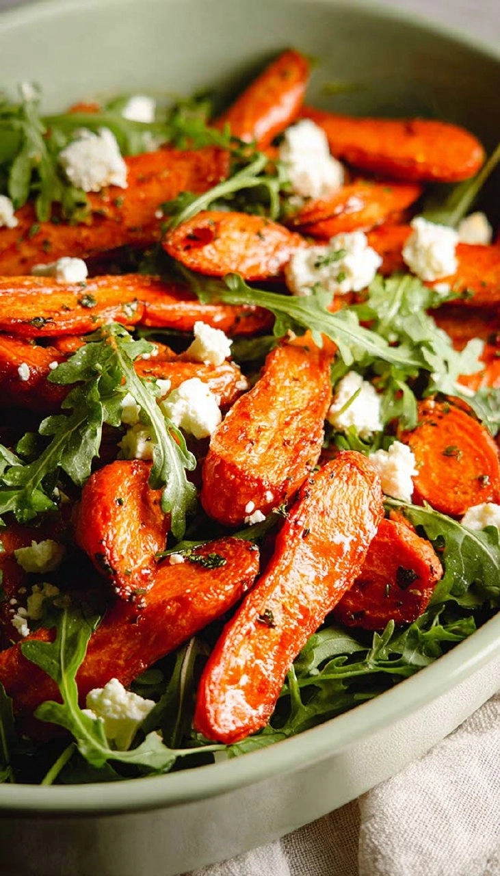Roasted Carrot Salad With Feta And Arugula