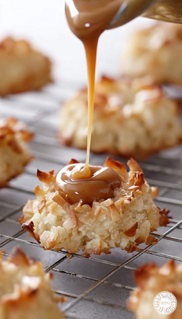 Salted Caramel Coconut Thumbprints