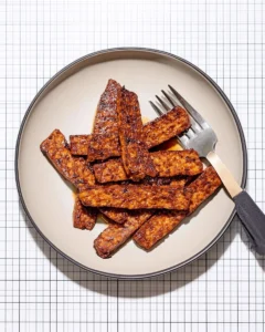 Chewy-Pan-fried-Tempeh-Bacon-with-Maple-Recipe
