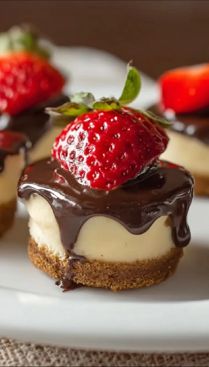 Chocolate Covered Strawberry Cheesecake Bites 7 Chocolate Covered Strawberry Cheesecake Bites
